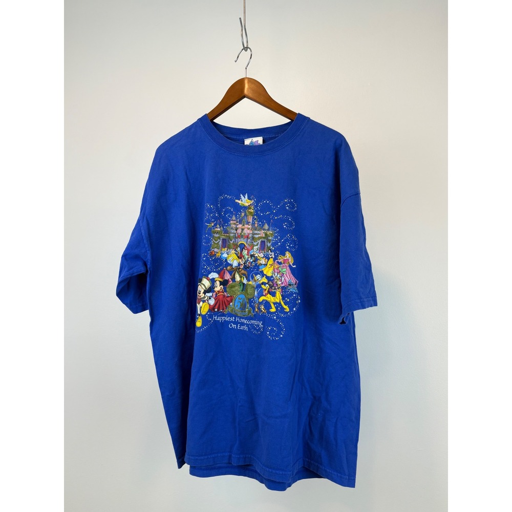 Disneyland Graphic T-Shirt Mens 2XL Blue 50th Anniversary Homecoming Castle Tee